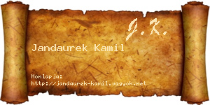 Jandaurek Kamil névjegykártya